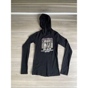 HOG'S BREATH SALOON Black T-Shirt Cotton Long Sleeve Woman's Small‎